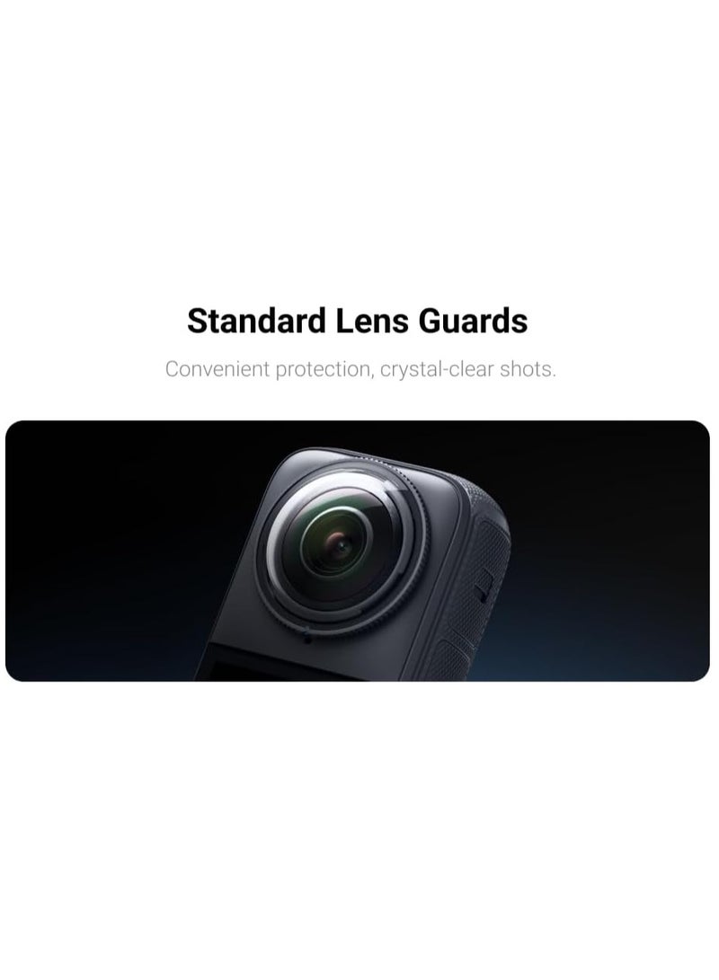 2 Pcs Lens Guard Protective Cover, Insta360 X4 Lens Cap, Standard Removable Lens Guards, Sports Camera Rotating Optical Tempered Glass/PC Protective Mirror Lens, for Insta360 X4 Accessories