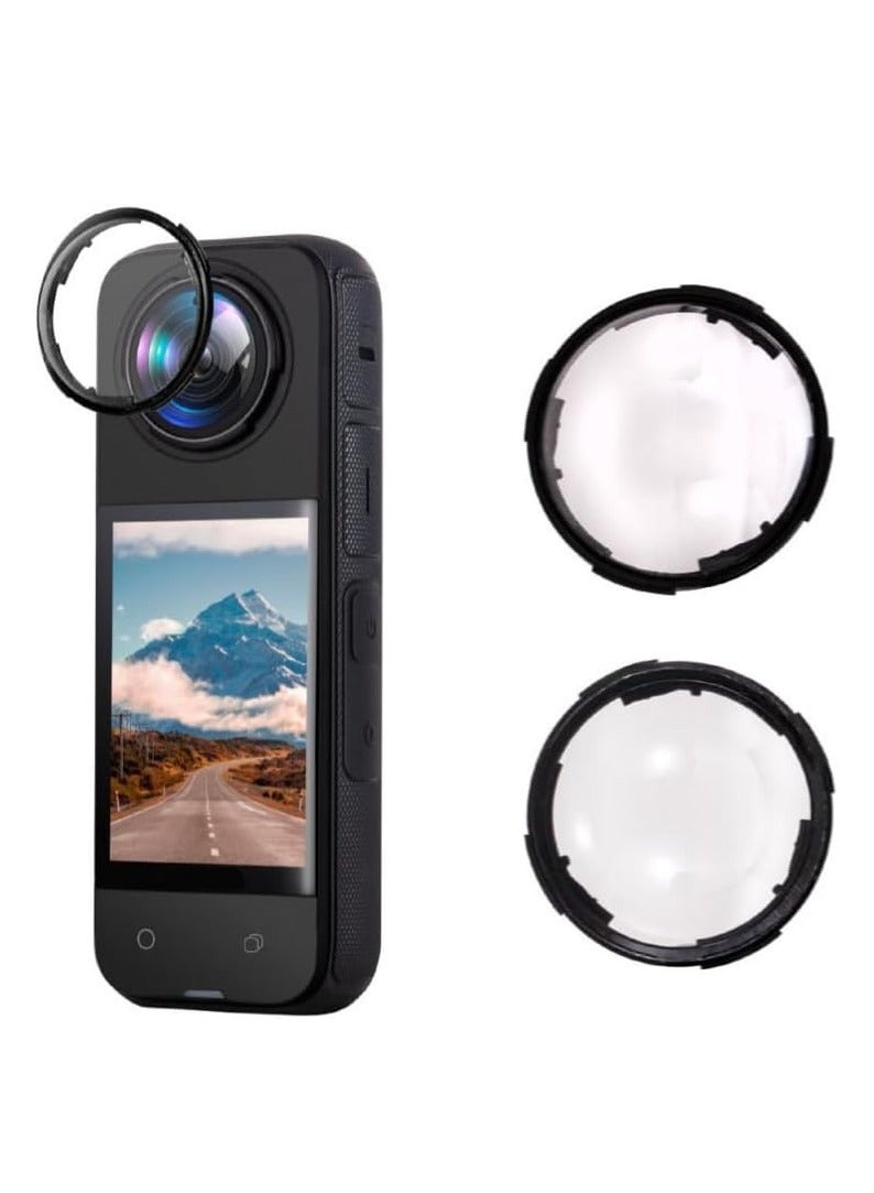 2 Pcs Lens Guard Protective Cover, Insta360 X4 Lens Cap, Standard Removable Lens Guards, Sports Camera Rotating Optical Tempered Glass/PC Protective Mirror Lens, for Insta360 X4 Accessories