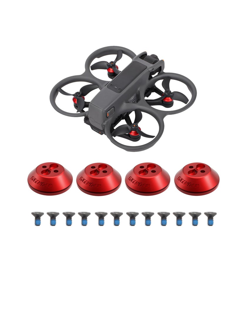 Motor Cover for DJI Avata 2, 4Pcs Aluminum Alloy Dustproof Waterproof Protective Motor Cover Cap for DJI Avata 2 Drone Motor Cover, Protection Mounts for DJI Avata 2 Drone Accessories (Red)