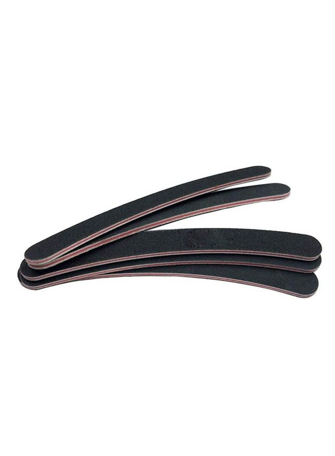 12Pcs Black Curved Nail Files Emery Boards Eva Doublesided Polished Buffering Files Professional Washable Cosmetic Manicure Pedicure Tools Trimming Polished Buffering Files