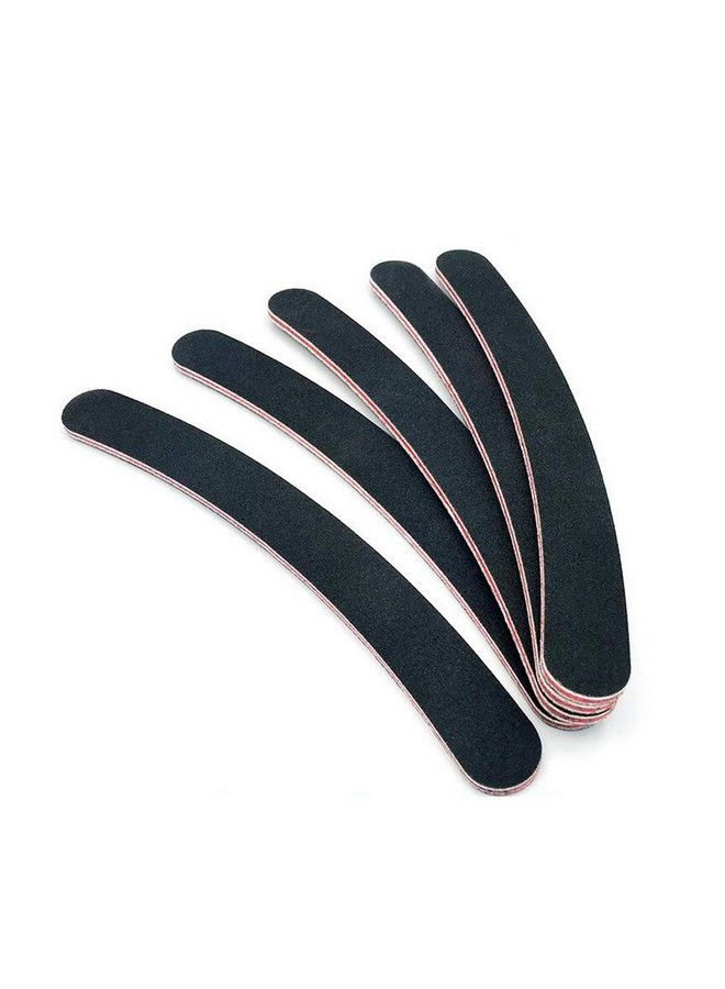 12Pcs Black Curved Nail Files Emery Boards Eva Doublesided Polished Buffering Files Professional Washable Cosmetic Manicure Pedicure Tools Trimming Polished Buffering Files