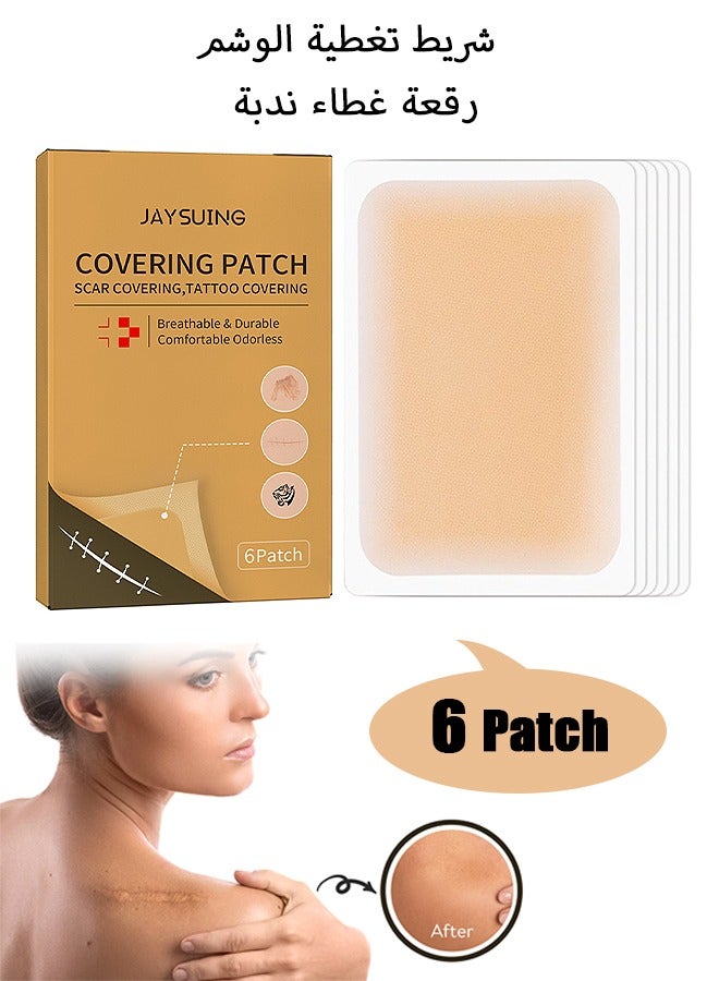 6 Patch Tattoo Cover Up Tape, Ultra Thin Skin Tone Concealer Sticker, Invisible Concealer Patch for Covering up Tattoos and Scars