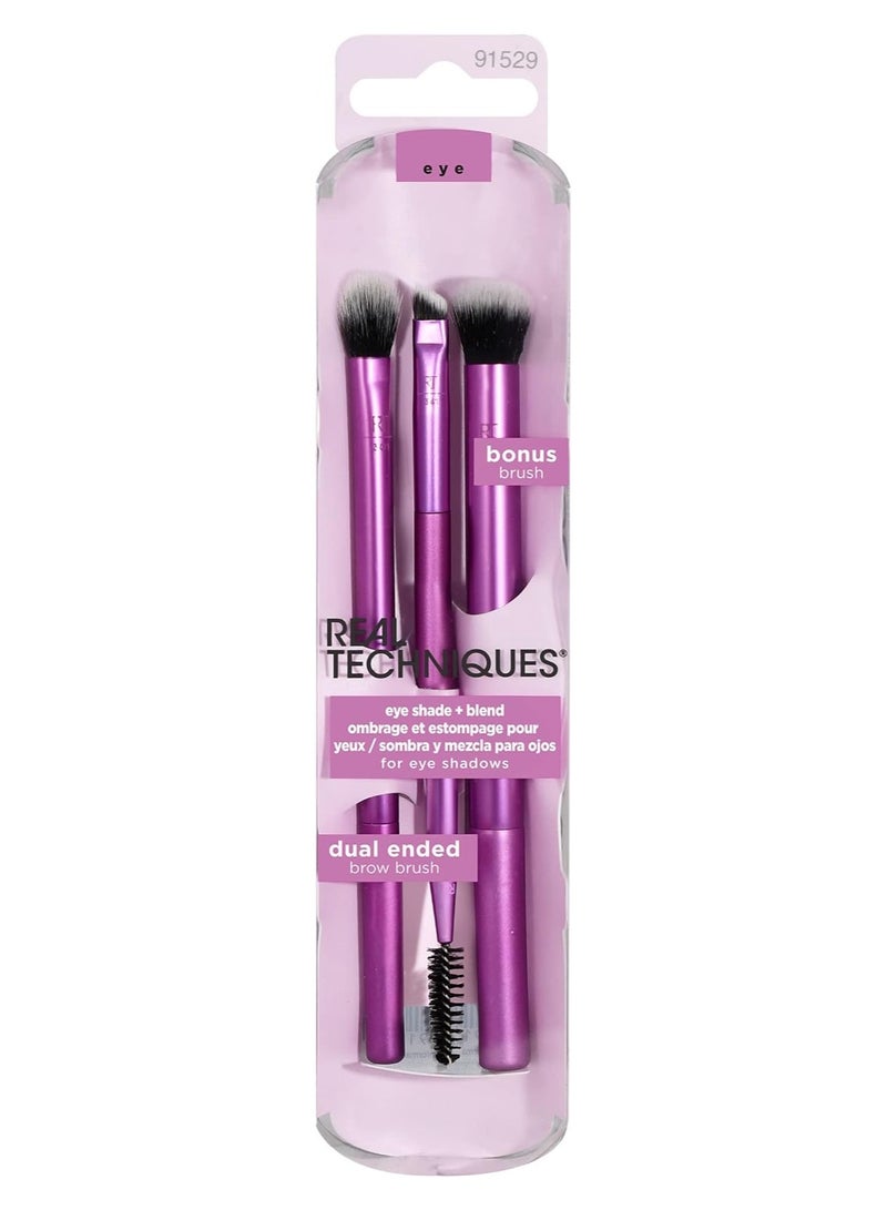 Eye Shade & Blend Brushes For Easy Two Color Shadow Application Pink