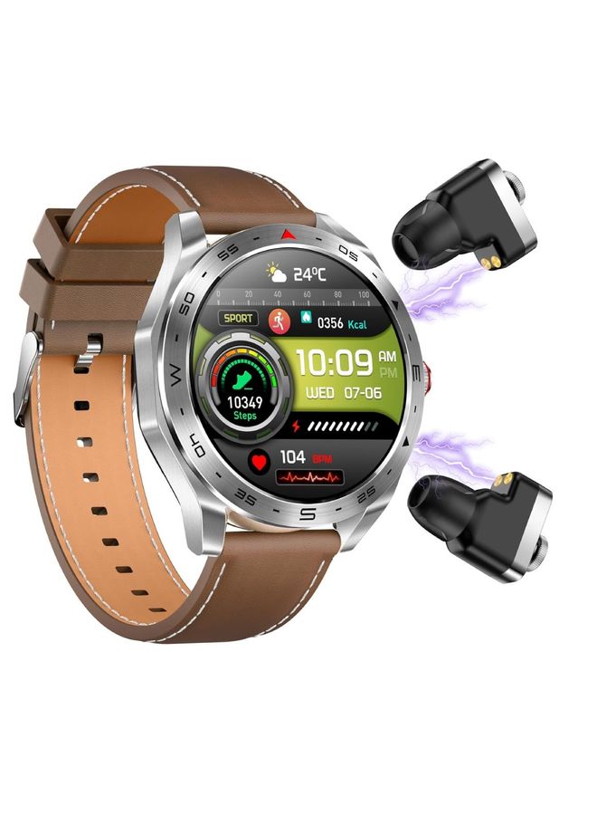 ST 5 Smart Watch With Built-In Speaker HD IPS AMOLED Display Waterproof Smartwatch App Control Heart Rate GPS Unisex Fitness Smartwatch With Wireless Charger And Watch Buds Full Touch Display