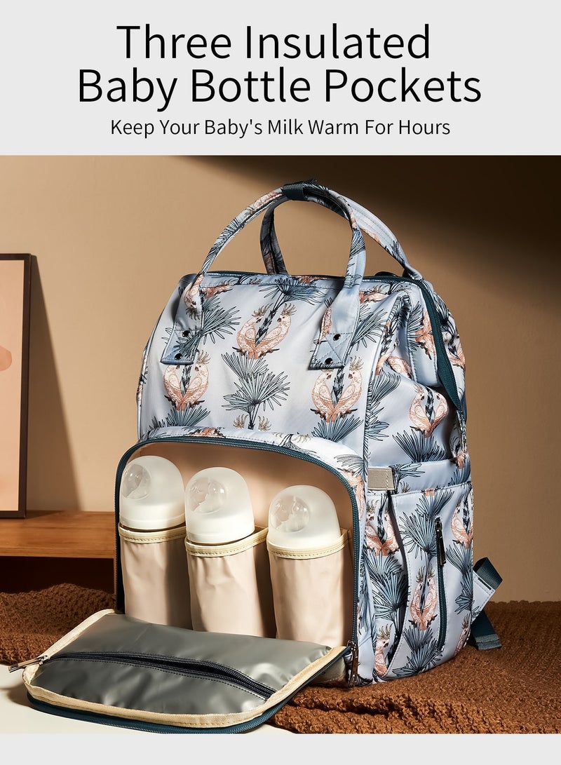 Multifunctional and large-capacity nylon waterproof shoulder Mommy bag mother-infant backpack stroller hanging bag mother diaper bag/Hawaiian style