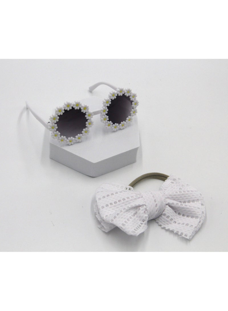 Zairah Glasses and Headband Set For Babies and Girls- White