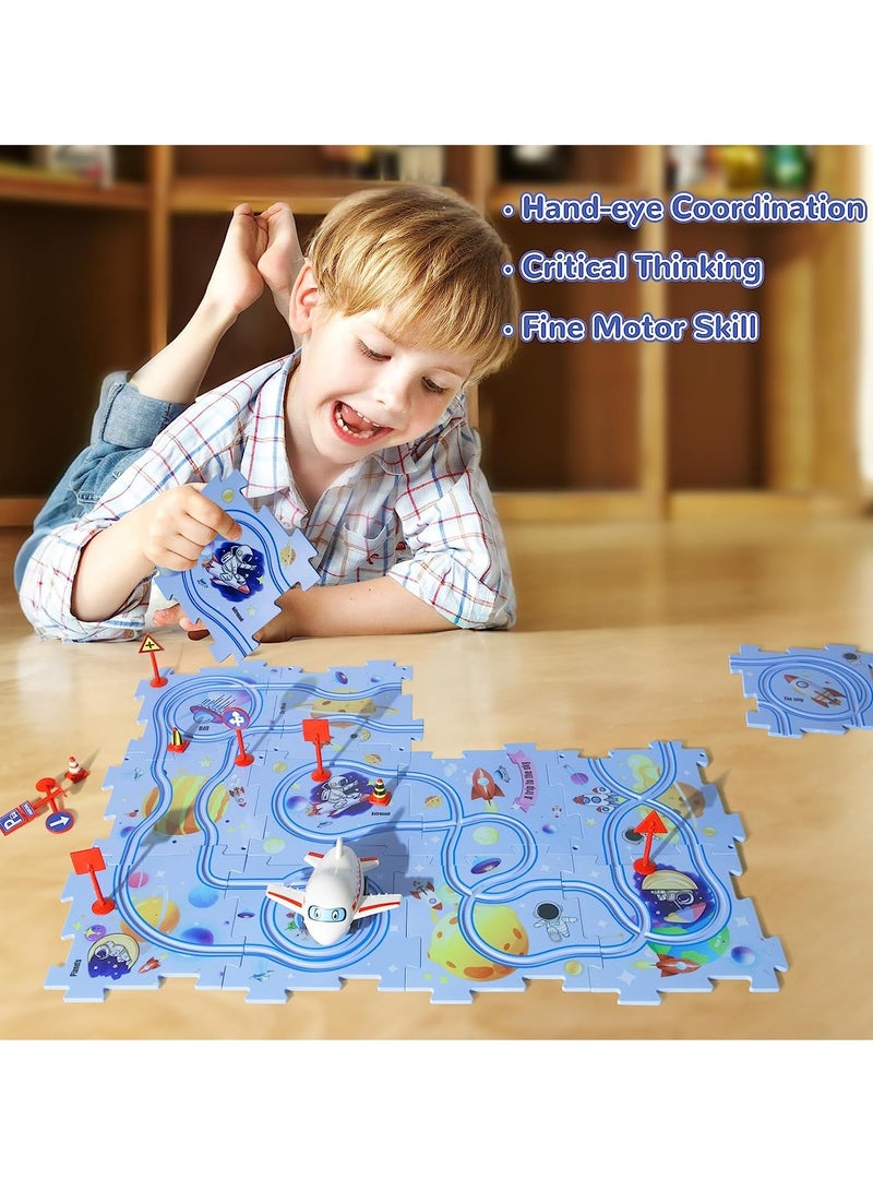 Fun Educational Plastic Puzzles for Kids 3-6 Years - Cute Vehicle & Race Car Track, Perfect Gift for Boys & Girls, Enhance Critical Thinking & Montessori Learning