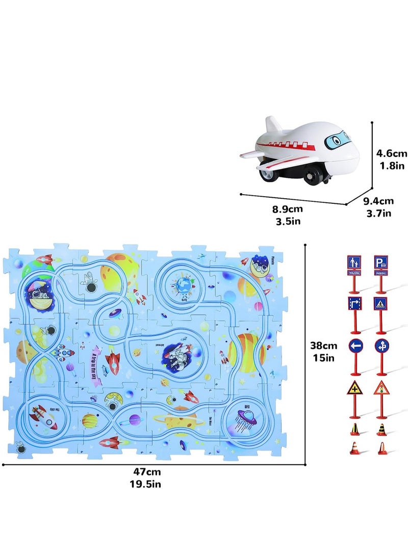 Fun Educational Plastic Puzzles for Kids 3-6 Years - Cute Vehicle & Race Car Track, Perfect Gift for Boys & Girls, Enhance Critical Thinking & Montessori Learning