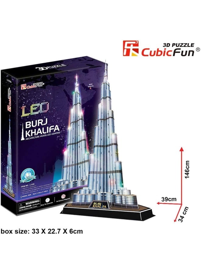 3D Puzzle Led Burj Khalifa 136Pcs B/O