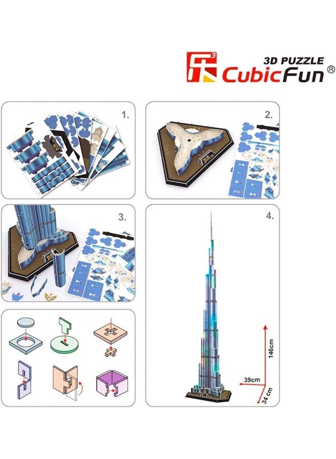 3D Puzzle Led Burj Khalifa 136Pcs B/O