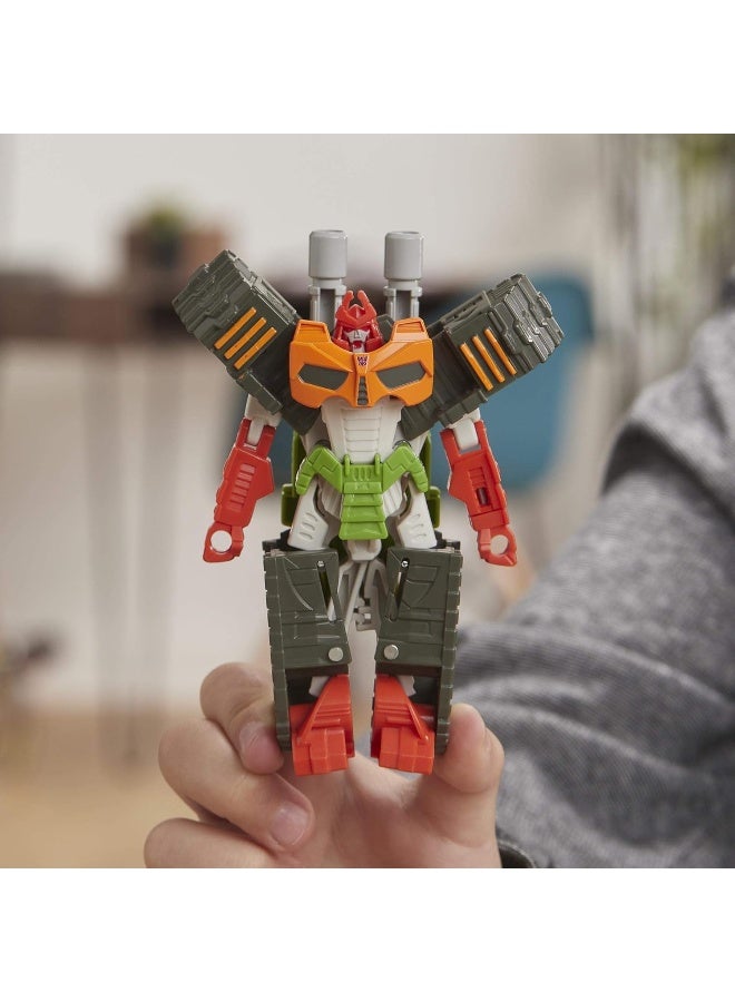 TRANSFORMERS Bumblebee Cyberverse Adventures Action Attackers: 1-Step Bludgeon Action Figure, Whirlwind Slash Action Attack Move, 10.5-cm