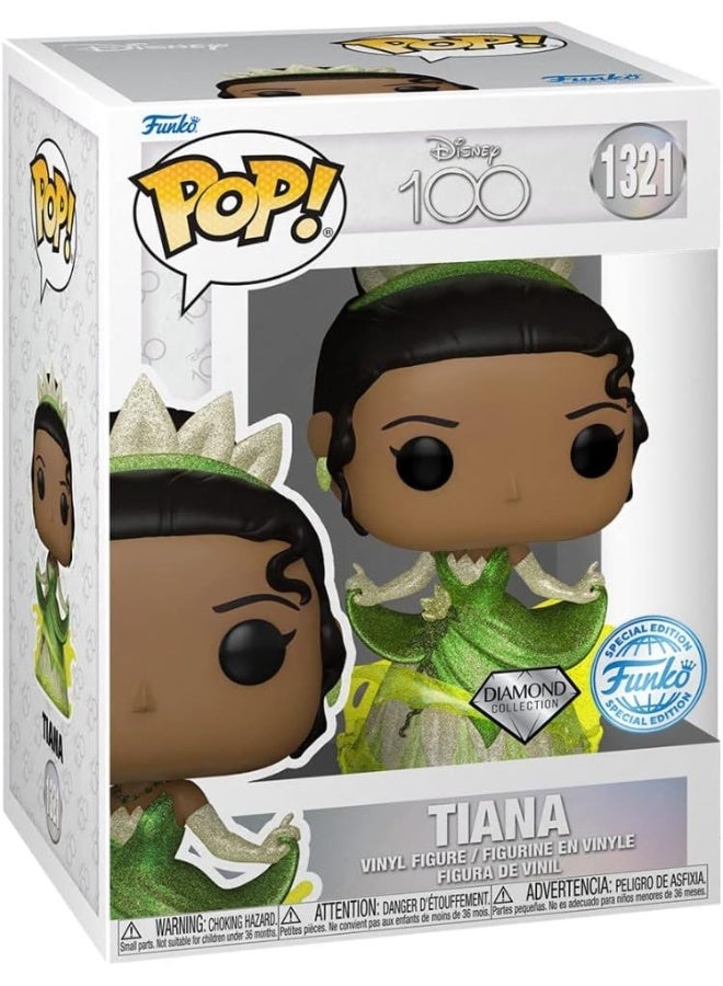 Funko Pop! Disney: Disney 100- Princess Tiana - Diamond Glitter - D100 - Disney - Collectable Vinyl Figure - Gift Idea - Official Merchandise - Toys for Kids & Adults - Movies Fans