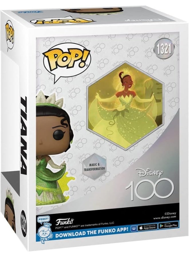 Funko Pop! Disney: Disney 100- Princess Tiana - Diamond Glitter - D100 - Disney - Collectable Vinyl Figure - Gift Idea - Official Merchandise - Toys for Kids & Adults - Movies Fans