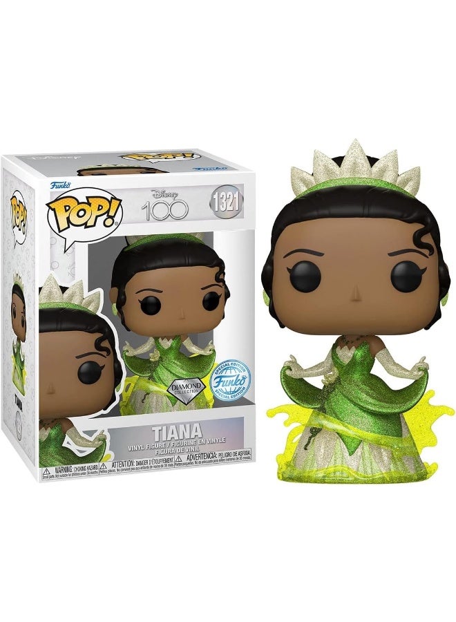 Funko Pop! Disney: Disney 100- Princess Tiana - Diamond Glitter - D100 - Disney - Collectable Vinyl Figure - Gift Idea - Official Merchandise - Toys for Kids & Adults - Movies Fans