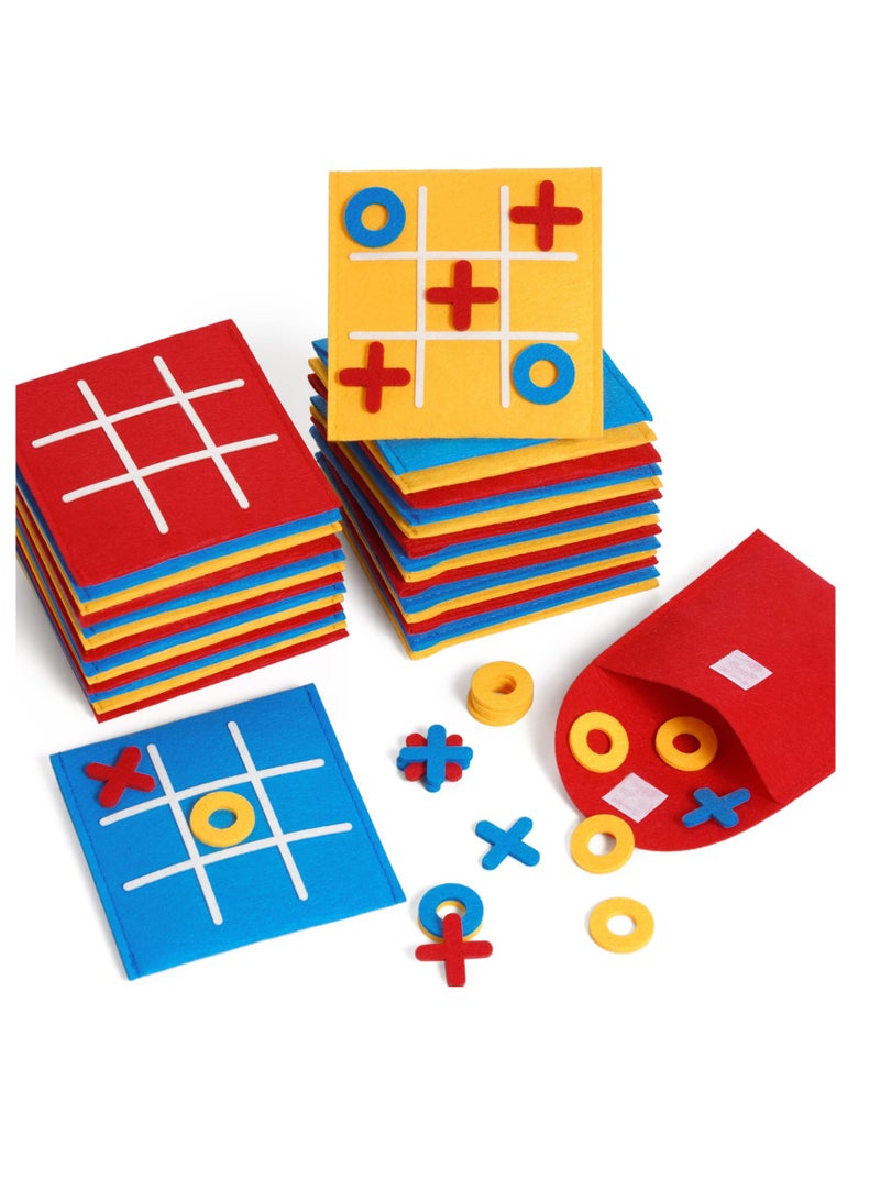 Mini Tic Tac Toe Game Set, 12 Colorful Packs for Kids and Family Fun, Perfect for Birthday Parties and Indoor Activities