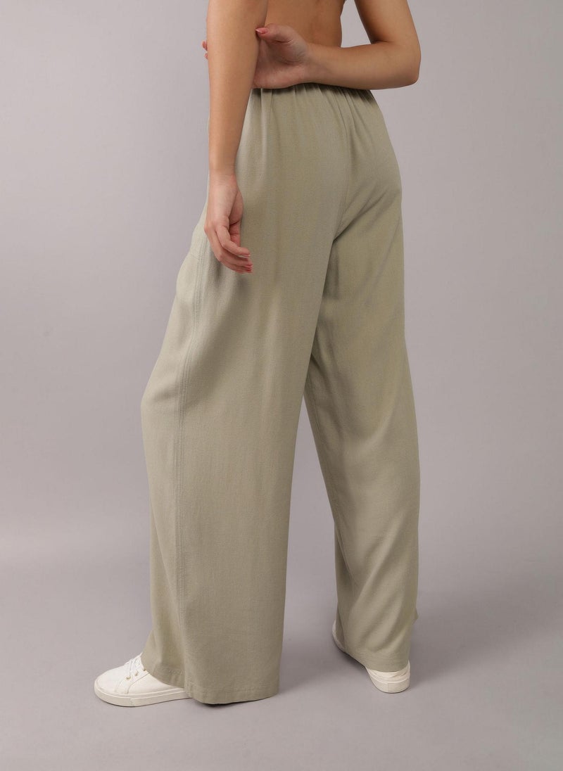 High Waist Wide Leg Drawstrings Pants