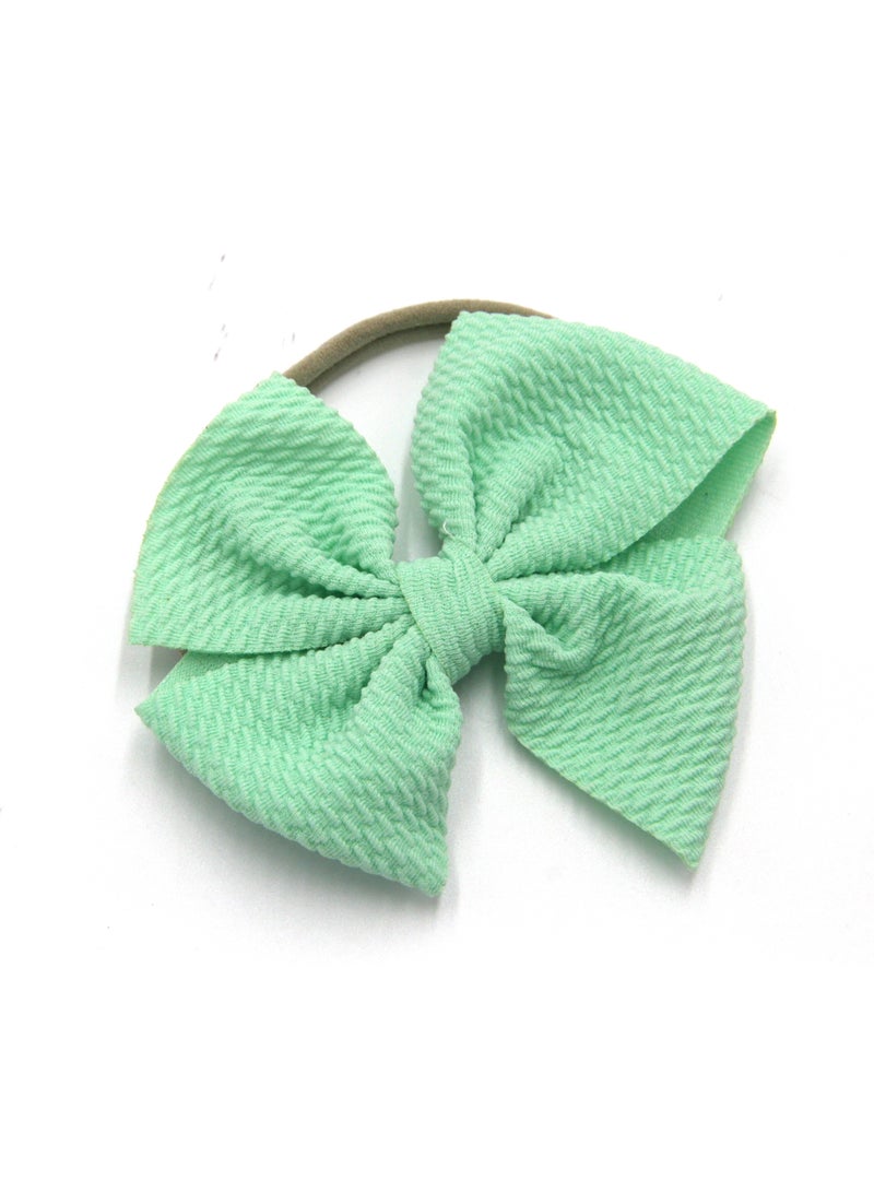 Anaya Rainbow Glasses and Bow Barrette Ponytail Set For Babies and Girls - Light Green