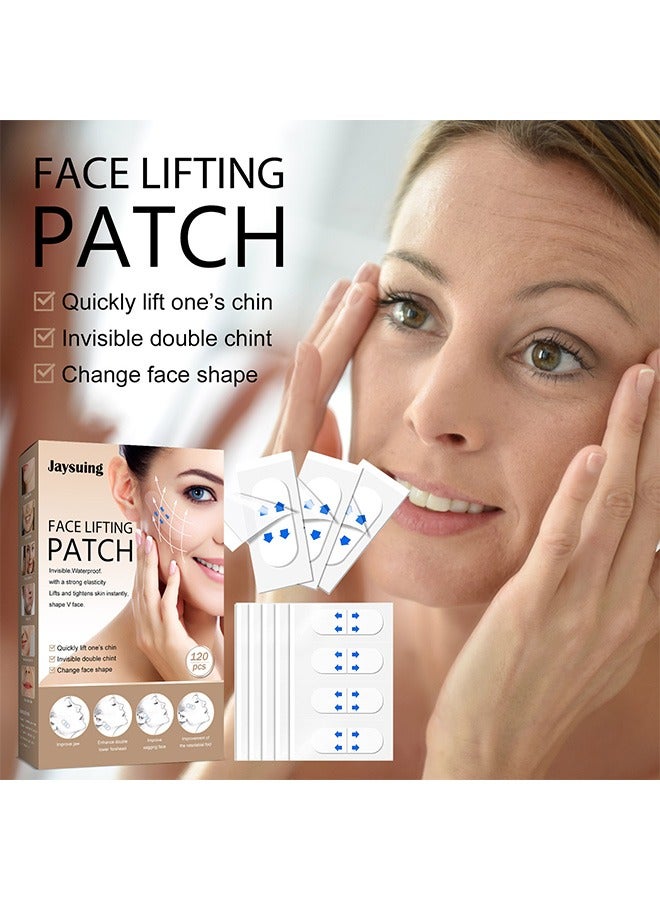 120 Pcs Face Lifting Patch, Invisible Stretchable Facial Tape, for Double Chin Eyes Skin Facial Wrinkles Double Chin