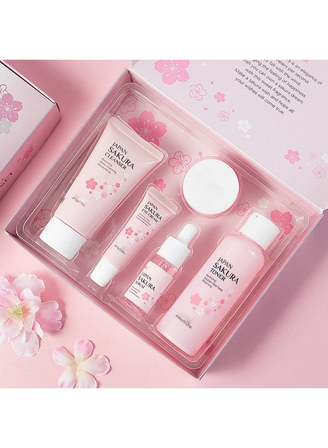 Skin Care Set Women Gift Sets Sakura Skin Care Sets & Kits Gift Set With Cleansertonerserumeye Creamessence Serum Beauty Products For Women (Setc)
