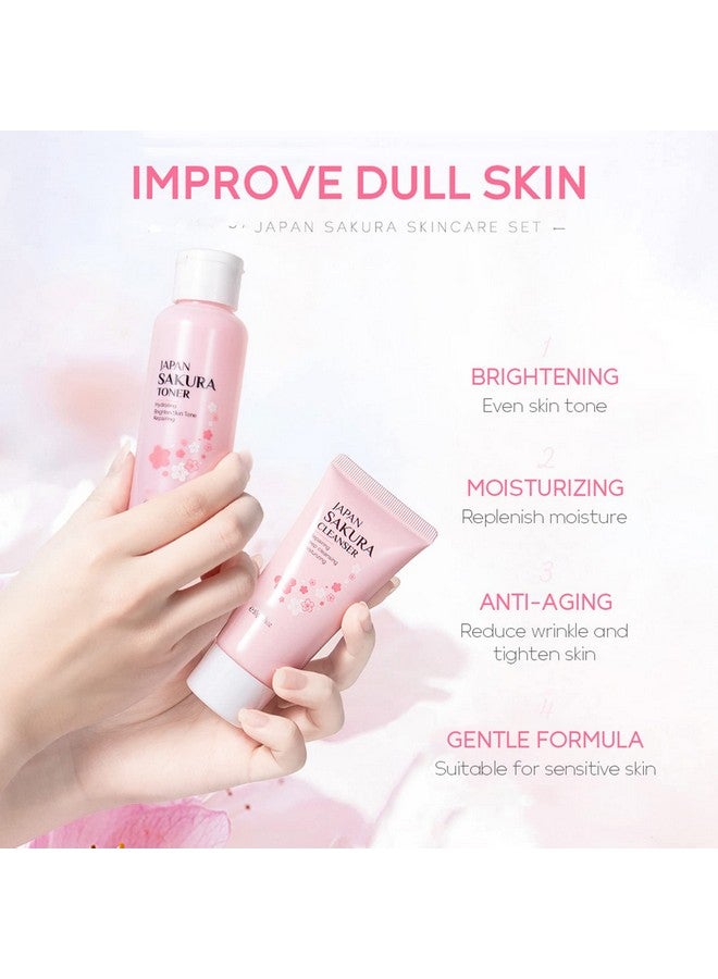 Skin Care Set Women Gift Sets Sakura Skin Care Sets & Kits Gift Set With Cleansertonerserumeye Creamessence Serum Beauty Products For Women (Setc)