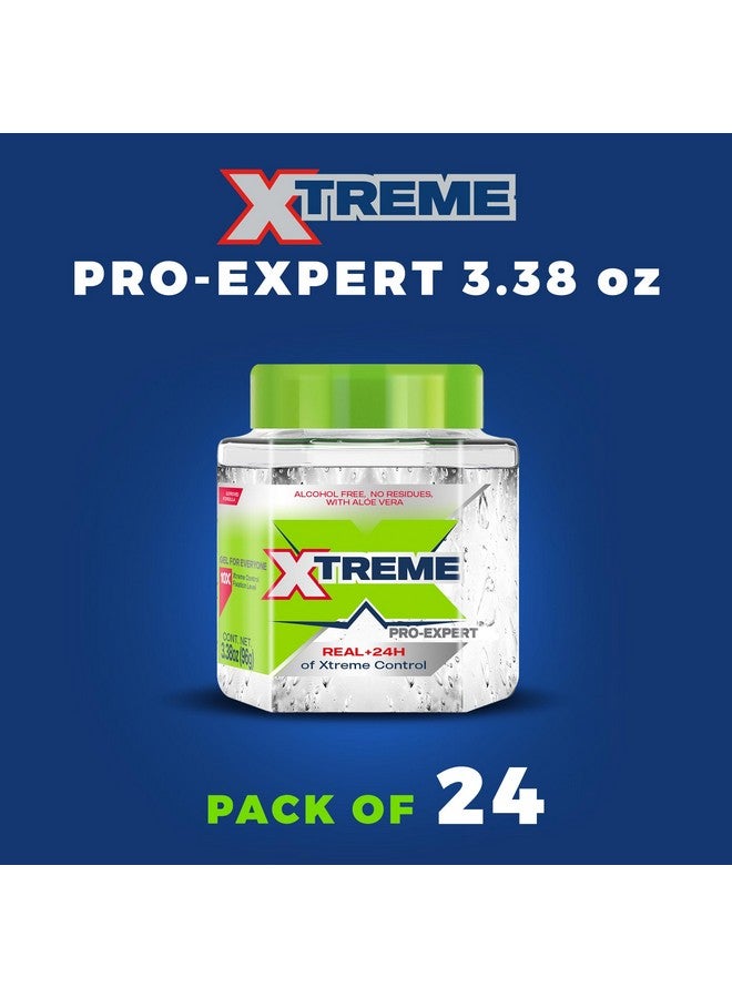 Proexpert Clear Styling Hair Gel Alcoholfree 24Hours Control With Aloe Vera Travel Size 3.39 Oz (Pack Of 24)