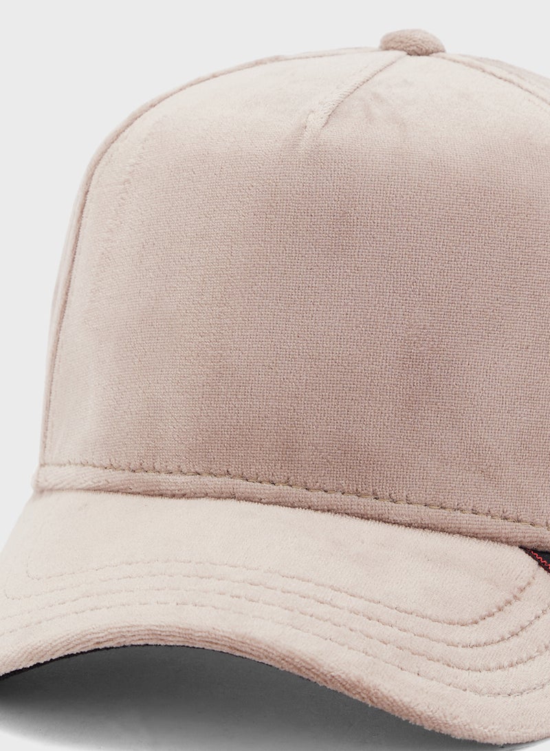 Velour Blank Curved Peak Cap