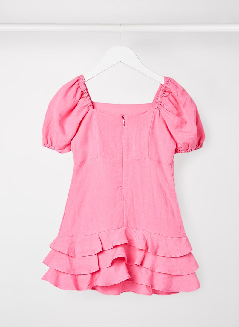 Kids/Teen Layered Ruffle Dress Pink