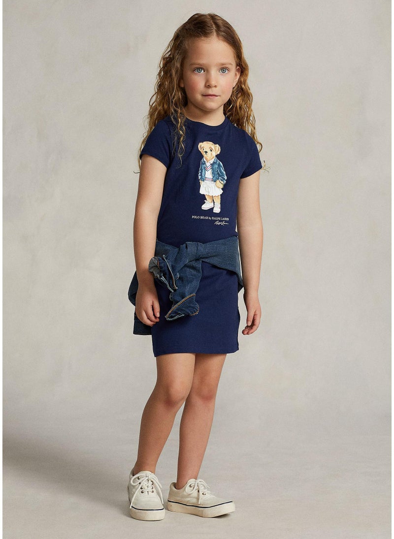 Kids Bear Print T-Shirt Dress