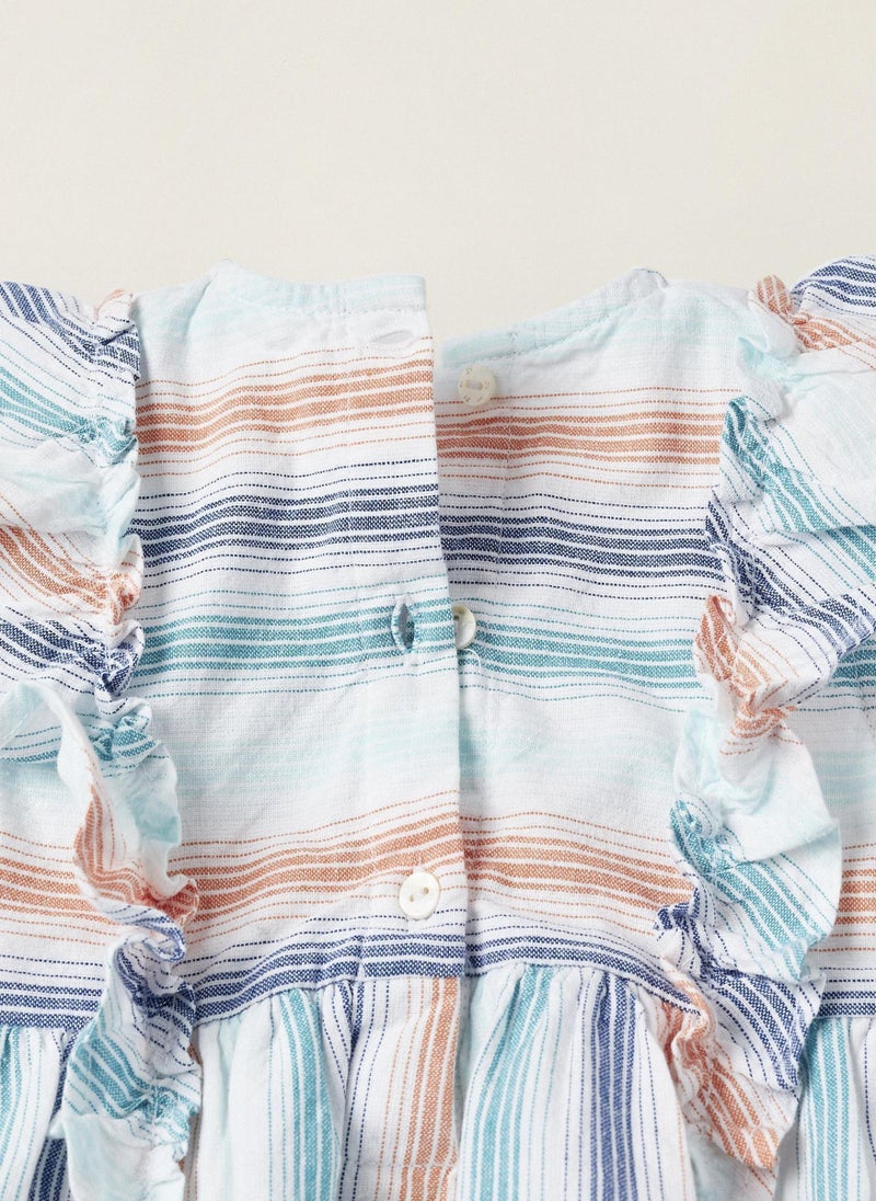 Striped Cotton Jumpsuit for Newborns