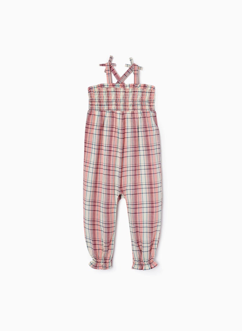 Plaid Jumpsuit in Cotton for Baby Girls