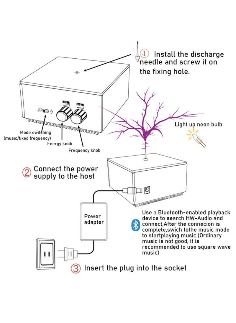 Hand-touchable Palm Lightning Sound Speaker With Music Tesla Coil Wireless With Stereo Sound Speaker For Desk Decoration, Living Room, Bedroom Party Festival Gift for Men and Women