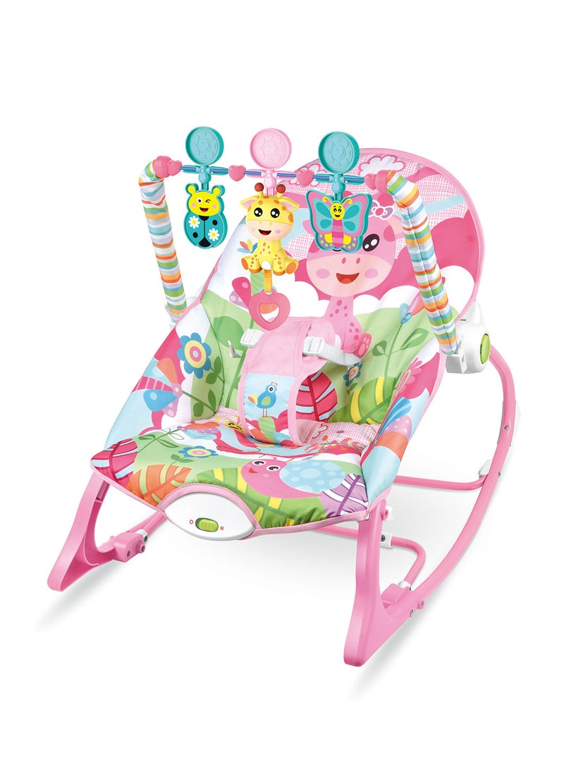 Multifunctional Baby Rockers, Cartoon Newborn Rocking Chair With Music And Toy, Can Sit And Lie, Baby Bouncer