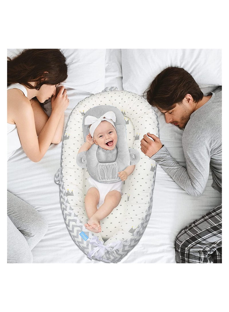 Adjustable Baby Nursing Pillow and Bottle Holder Portable Support Cushion for Newborns Grey Anti-Spit Up Pillow for Breastfeeding