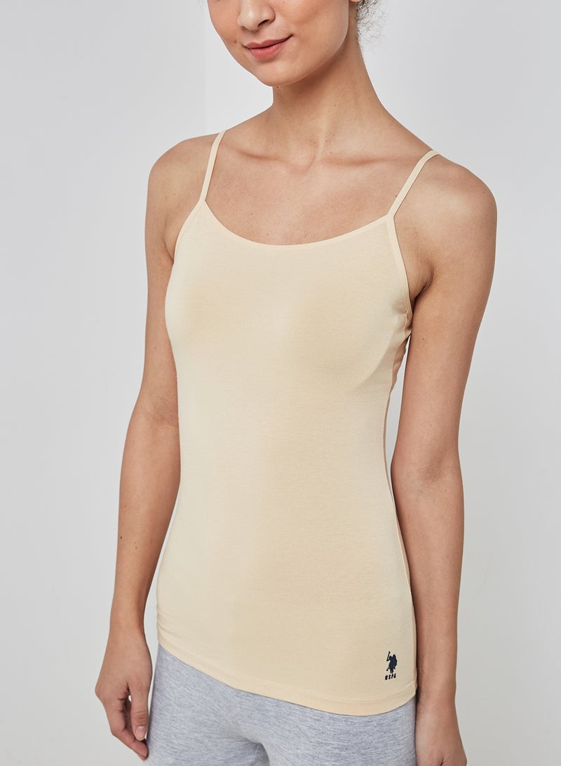 Basic Slim Fit Camisole Beige