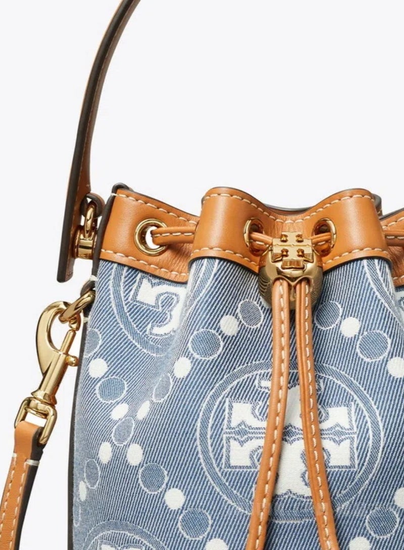 Tory Burch Mini T Monogram Jacquard Bucket Bag