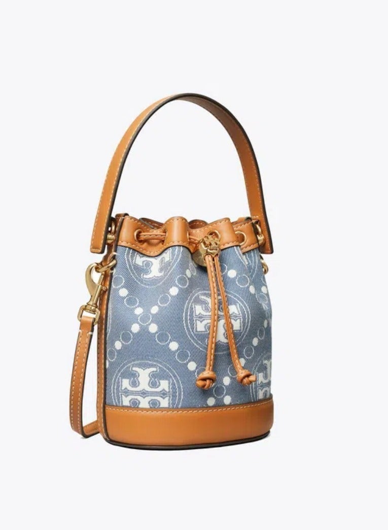 Tory Burch Mini T Monogram Jacquard Bucket Bag