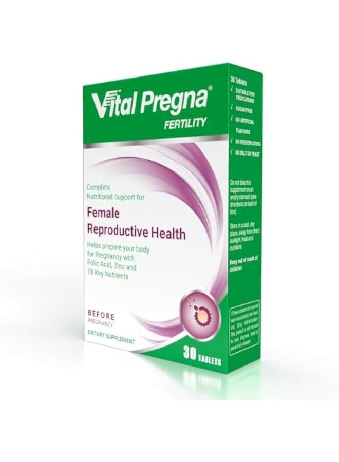 Vital Pregna Fertility For Female Reproductive Health Helps To Prepare Your Body 30 Tablets