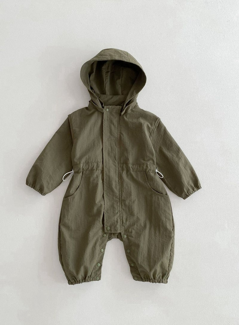 Baby Jumpsuit, Baby Hooded Workwear, Climbing Suit