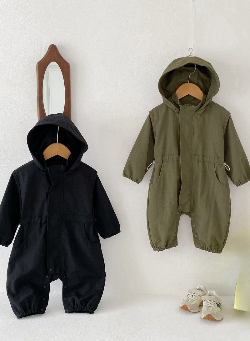 Baby Jumpsuit, Baby Hooded Workwear, Climbing Suit