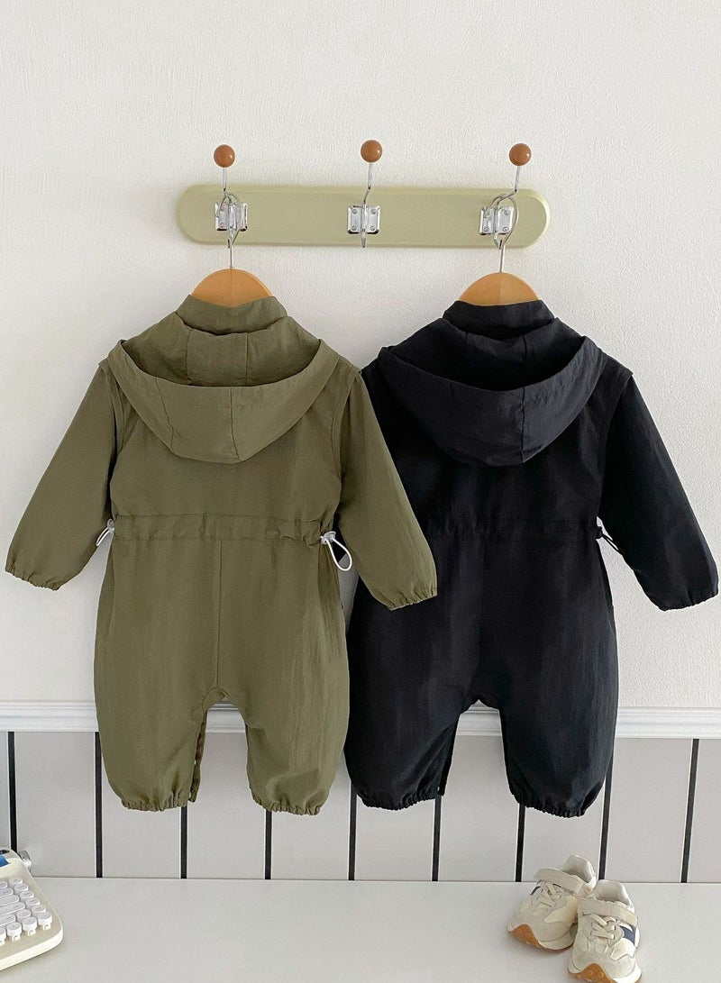 Baby Jumpsuit, Baby Hooded Workwear, Climbing Suit