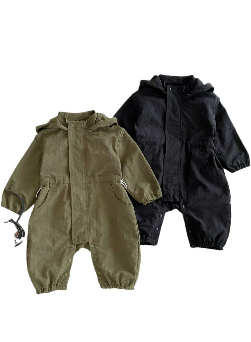 Baby Jumpsuit, Baby Hooded Workwear, Climbing Suit