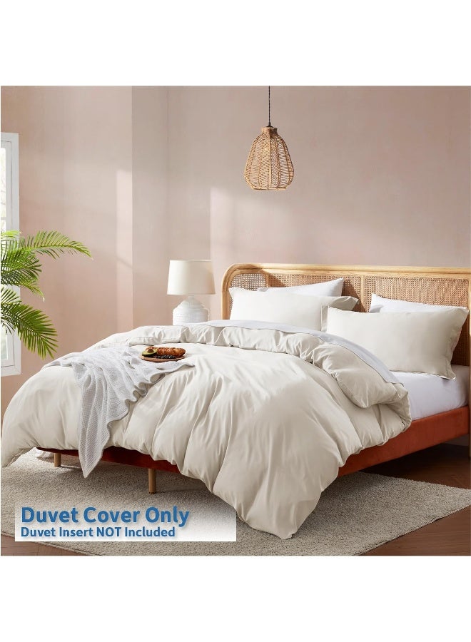 Nestl  Off White Duvet Cover King Size - Soft King Duvet Cover Set, 3 Piece Double Brushed King Duvet Covers With Button Closure, 1 King Size Duvet Cover 104X90 Inches And 3 Pillow Shams