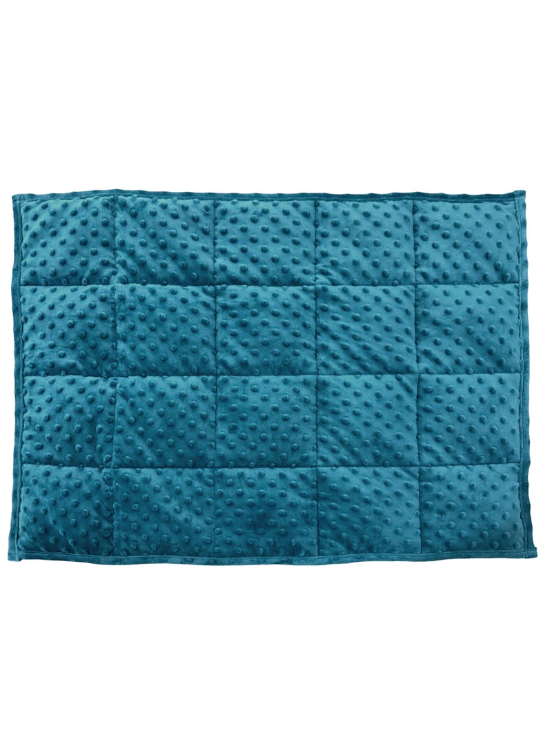 Weighted Lap Blanket 7Lbs Dotted Minky Fabric 74x61 cm Teal Blue Weighted Lap Pad Ideal for Adults, Teenagers and Kids, Supports Sensory Processing Autism ADHD Provides Calming Comfort for Relaxation Focus and Multipurpose Use