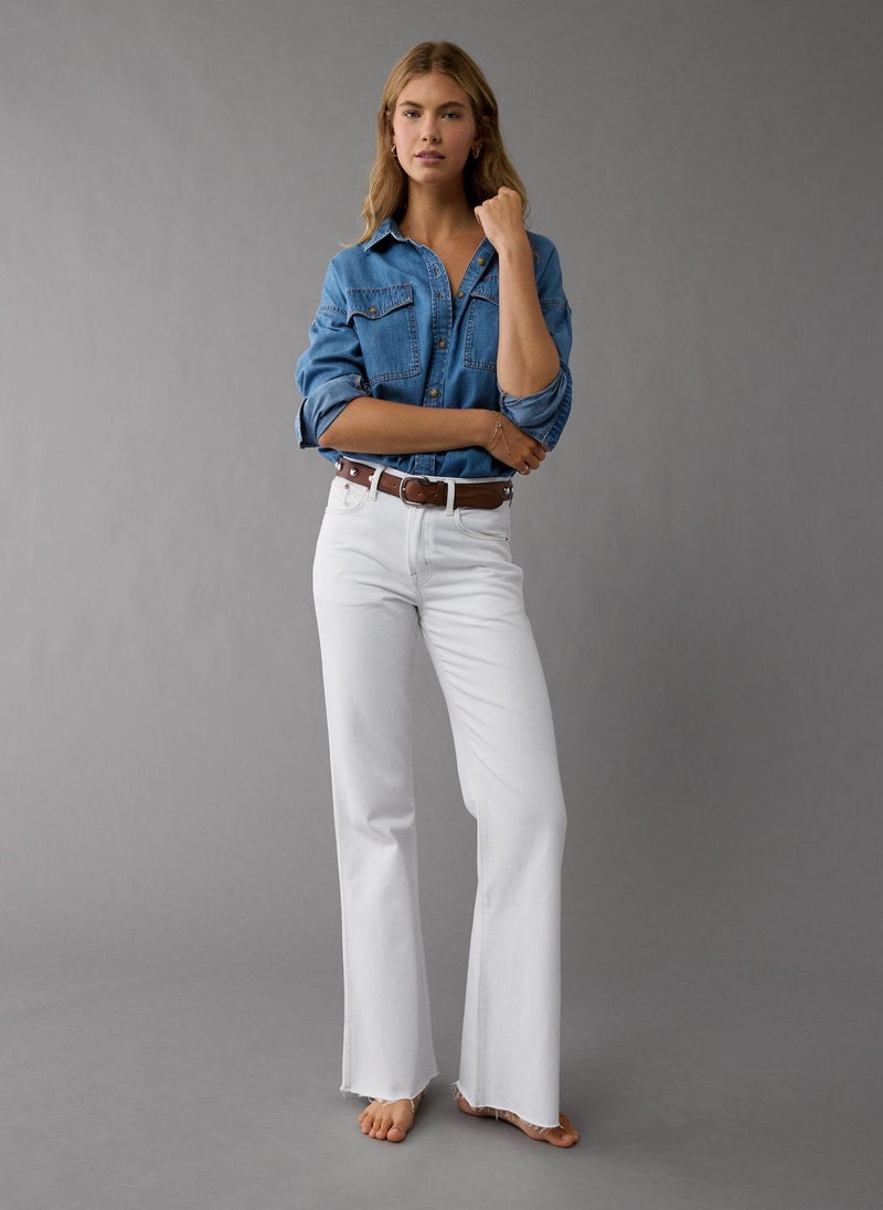 Dreamy Drape Denim Perfect Button-Up Shirt