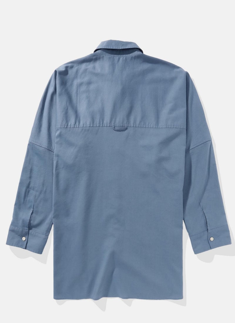 Pocket Detail Button Down Oversized Shirt