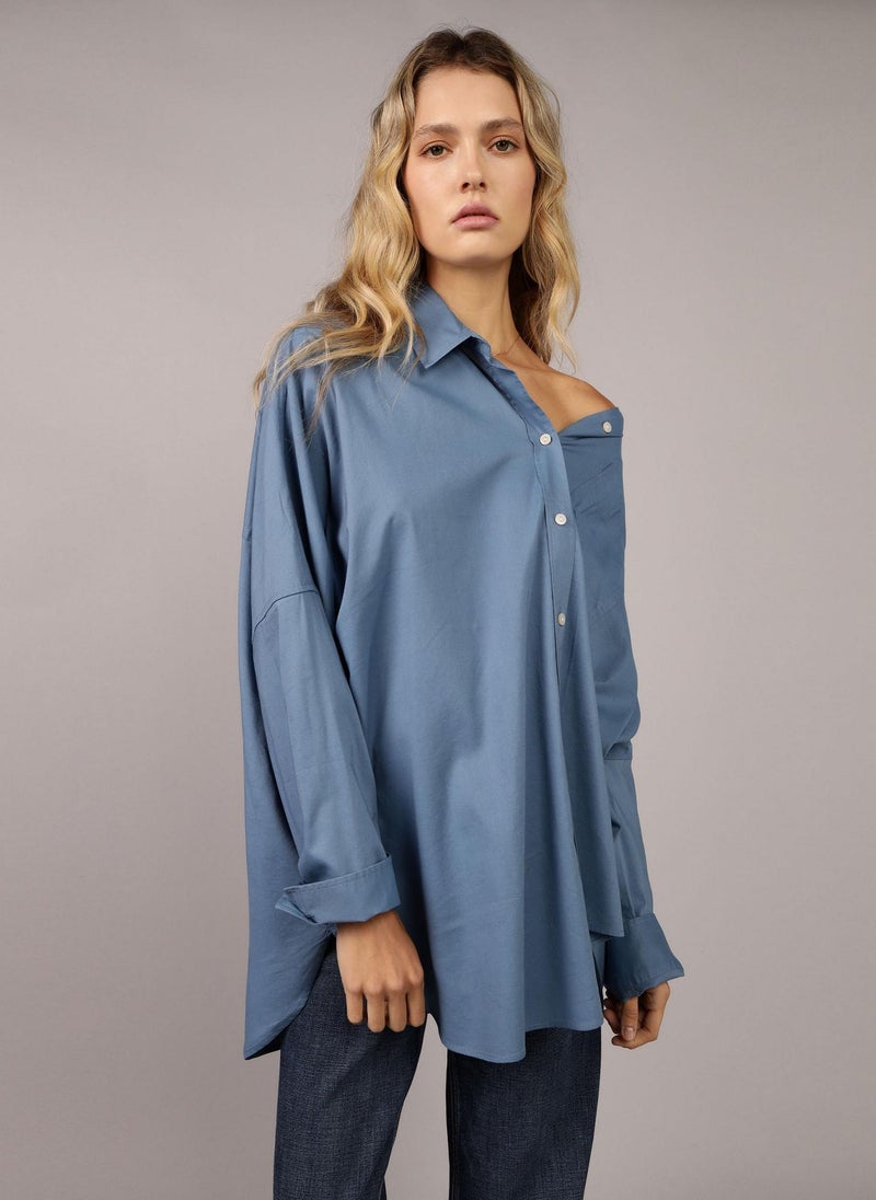 Pocket Detail Button Down Oversized Shirt