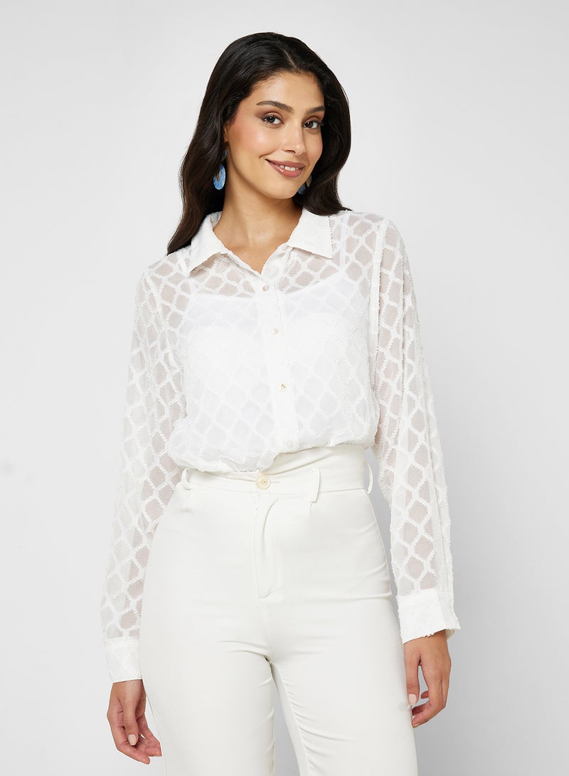 Sheer Button Down Top