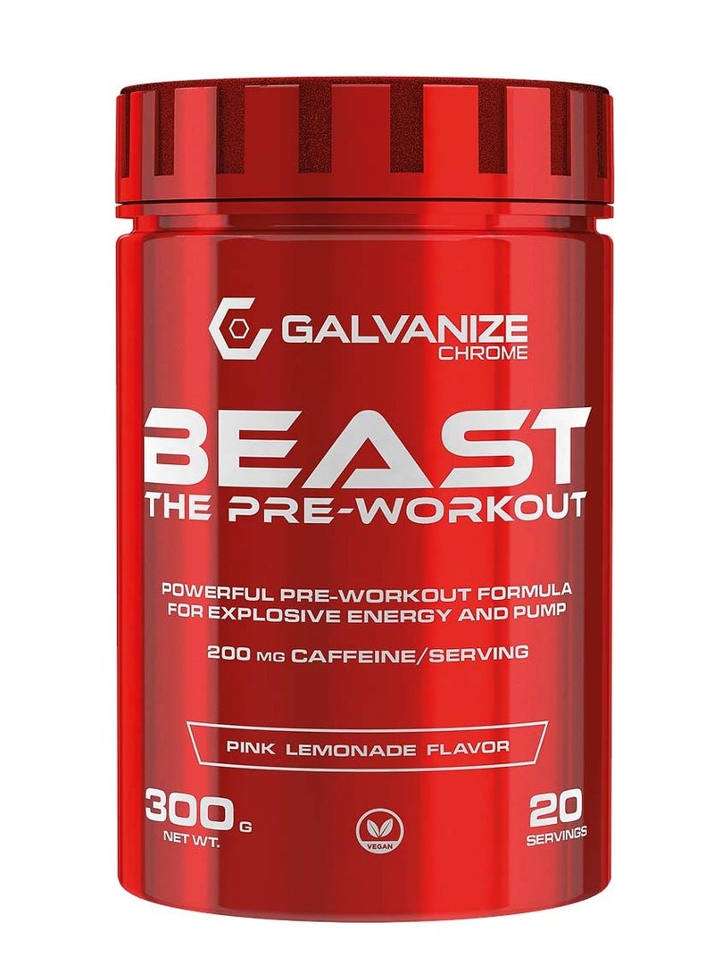 Galvanize, Beast, Pre Workout, Pink Lemonade, 300g, 20 Servings