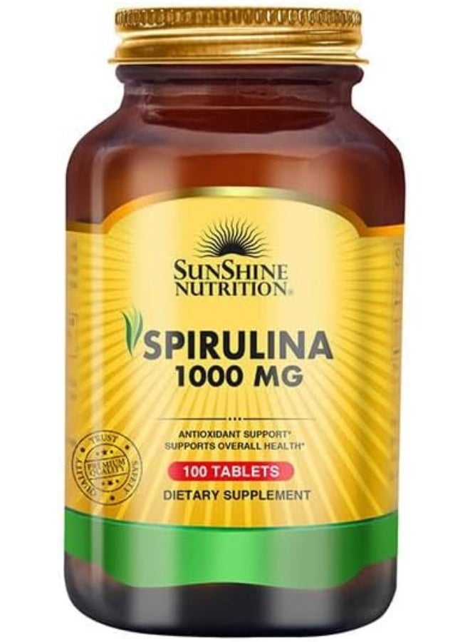 Spirulina 1000 Mg Supports Overall Health Provides Antioxidant Support 100 Tablets