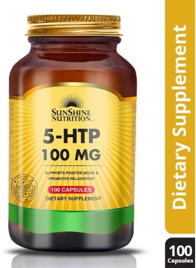 5-Htp 100Mg Support Positive Mood And Promotes Relaxation Helps In Stress Reduction 100 Capsules